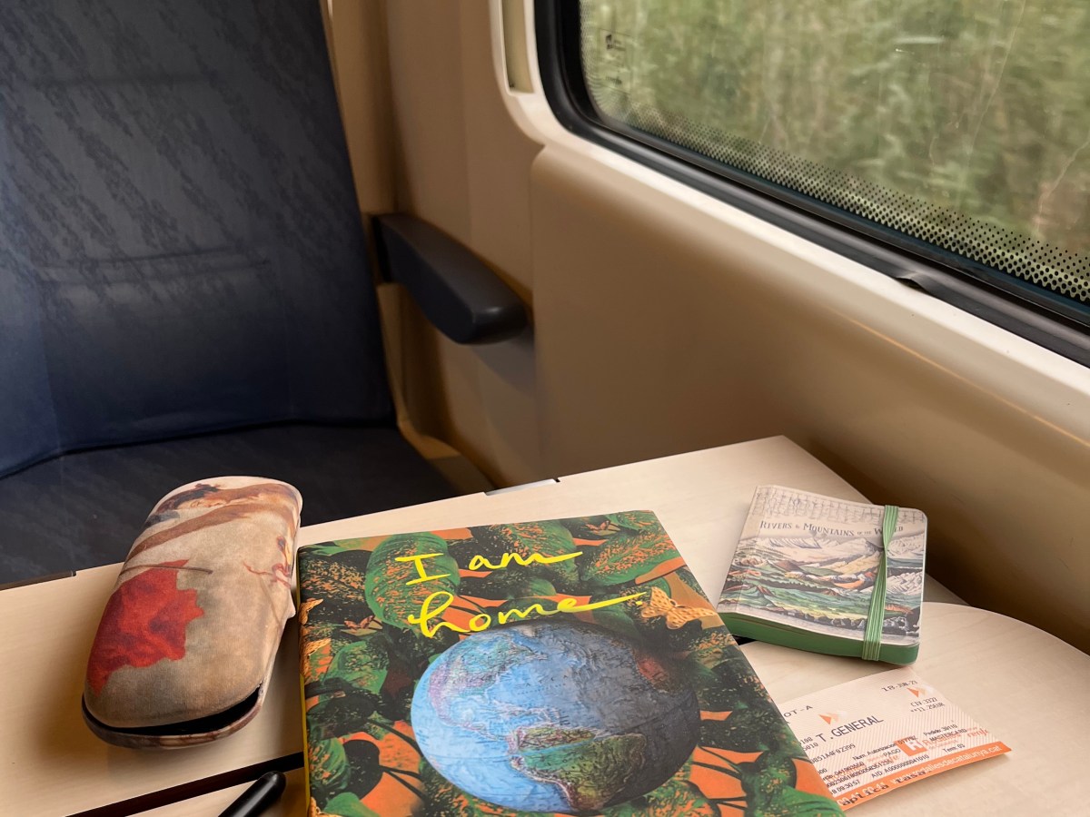 I am home. on the train in&nbsp;Spain.